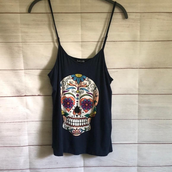 fab'rik Sugar Skull Tank Medium NWT - Picture 1 of 4